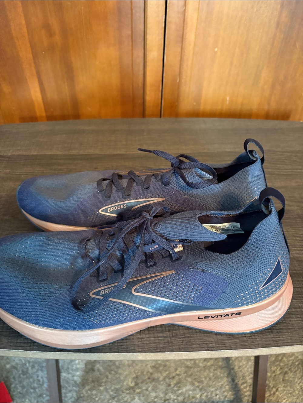 Brooks Levitate Women's Running Shoes in Navy with Rose Gold Accents
